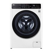 Вид Стиральная машина с искусственным интеллектом LG AI DD, 7 кг, стирка с паром Steam, TurboWash59, ThinQ F2T9HS9W спереди
