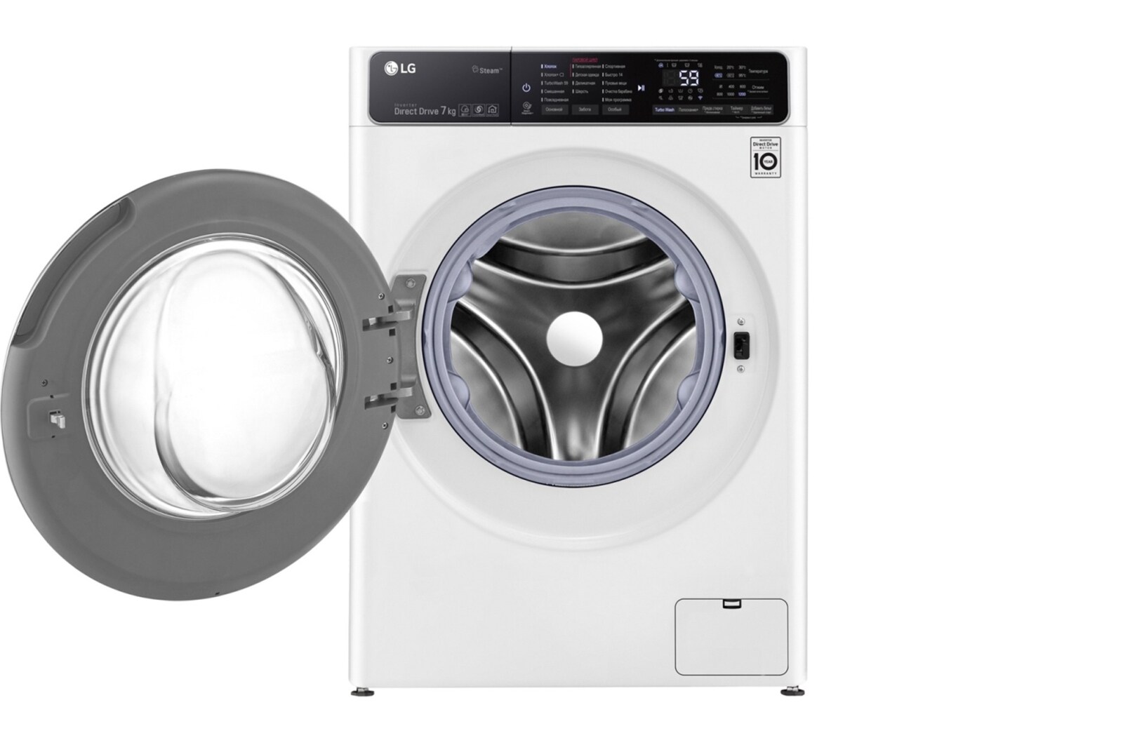 LG Стиральная машина с искусственным интеллектом LG AI DD, 7 кг, стирка с паром Steam, TurboWash59, ThinQ, F2T9HS9W