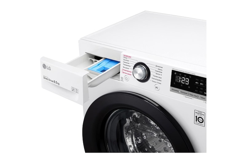 LG Стиральная машина с искусственным интеллектом LG AI DD, 8.5 кг, стирка с паром Steam+, TurboWash39, ThinQ, F2V3GS6W