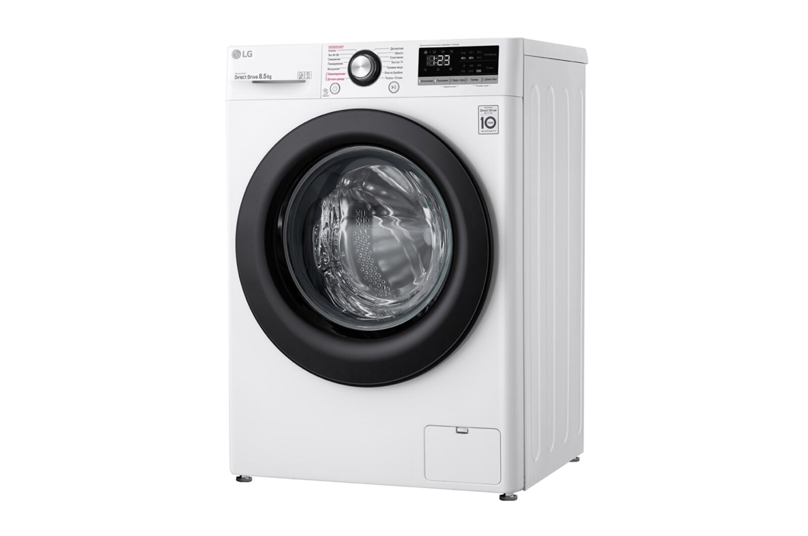 LG Стиральная машина с искусственным интеллектом LG AI DD, 8.5 кг, стирка с паром Steam+, TurboWash39, ThinQ, F2V3GS6W