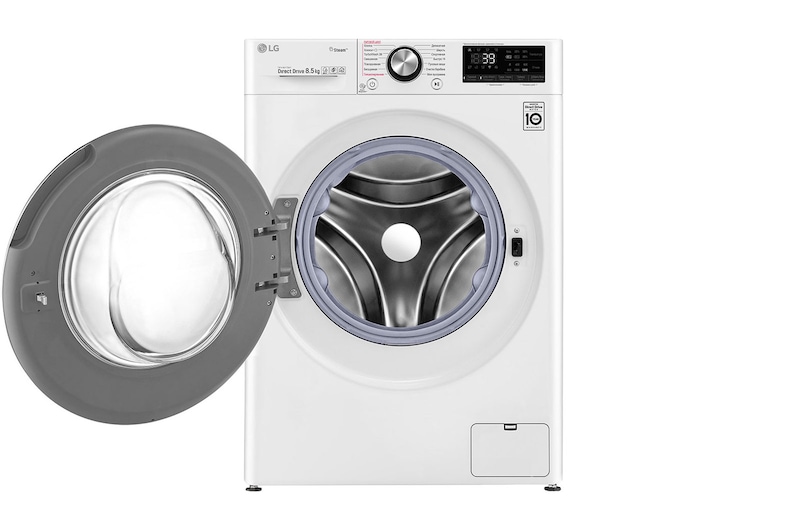 LG Стиральная машина с искусственным интеллектом LG AI DD, 8.5 кг, стирка с паром Steam+, TurboWash39, ThinQ, F2V9GW9W