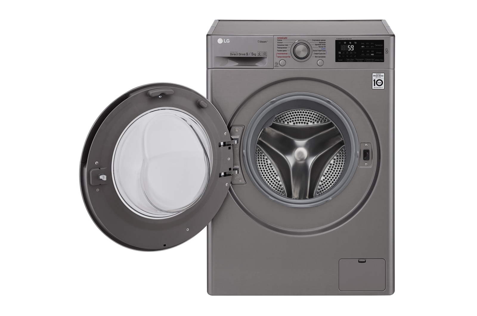 LG Стиральная машина LG с фронтальной загрузкой, 9/5 кг, Стирка и Сушка, 6 движений заботы, F4J6VG8S