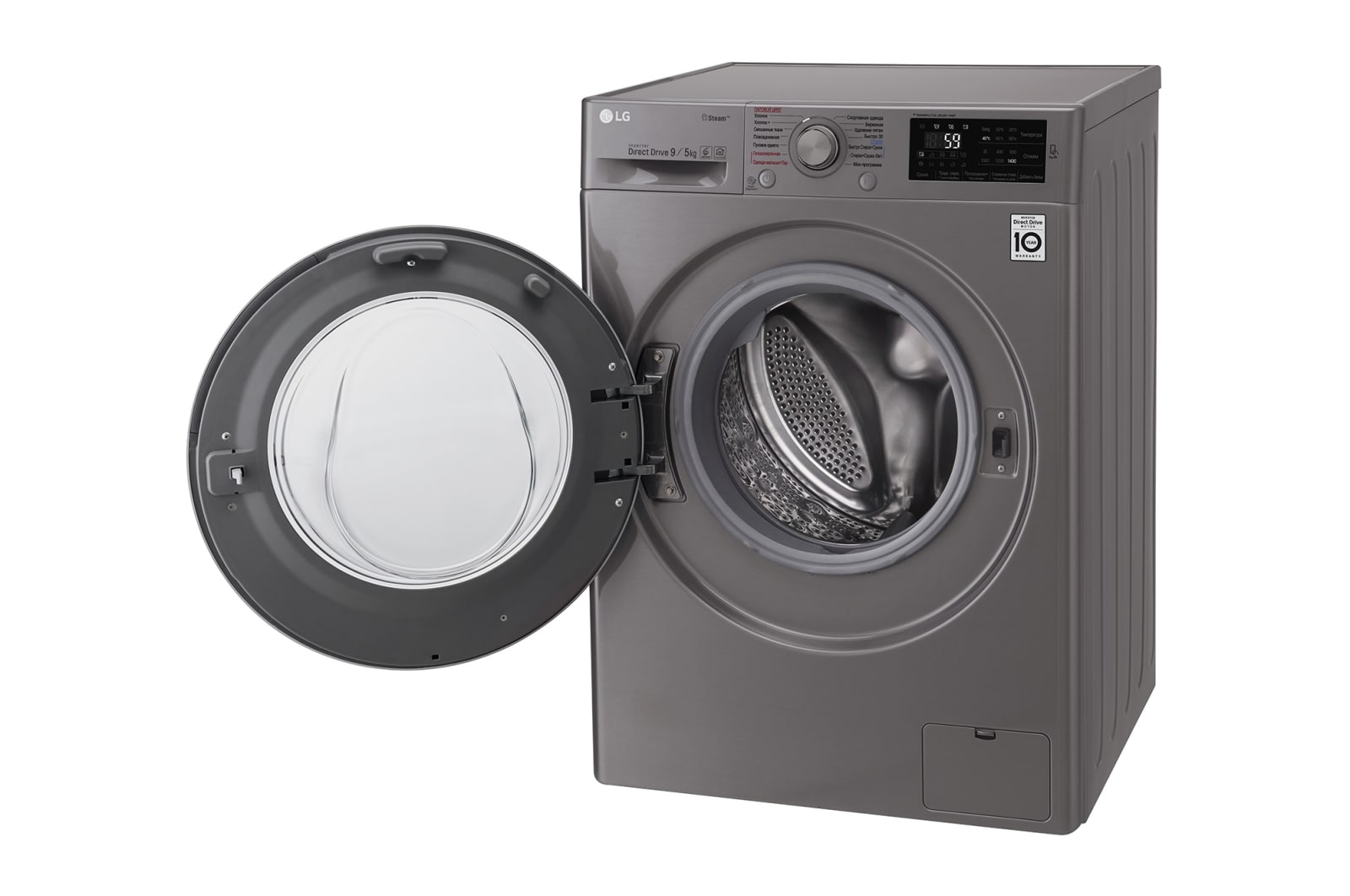 LG Стиральная машина LG с фронтальной загрузкой, 9/5 кг, Стирка и Сушка, 6 движений заботы, F4J6VG8S