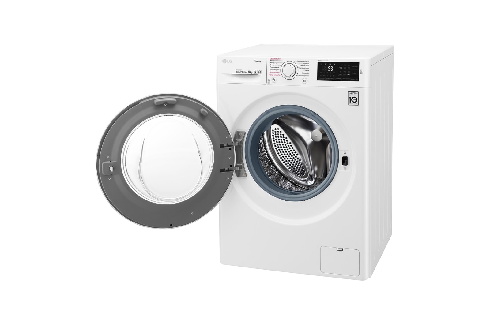 LG Стиральная машина LG с фронтальной загрузкой, 8 кг, Стирка с паром Steam, 6 движений заботы, F4M5TS3W