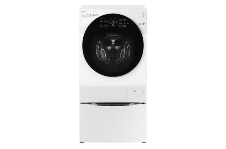 Вид Стиральная машина LG FH4G1JCH2N TwinWash с двойной загрузкой, 10.5/7&#43;2 кг FH4G1JCH2N спереди