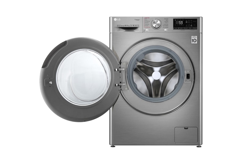 LG Стиральная машина с искусственным интеллектом LG AI DD, 10.5 кг, стирка с паром Steam, TurboWash59, ThinQ, TW4V7RW9T
