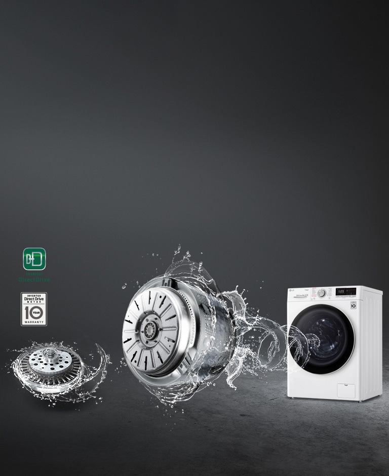 Стиральная машина LG F4V5VS0W, 9 кг, AI DD™, гарантия 10 лет на инверторный прямой привод