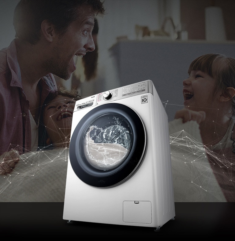 Стиральная машина LG TW4V9RD9E с сушкой, 10.5/7 кг, AI DD, TurboWash и Steam, бережно и невероятно быстрая стирка