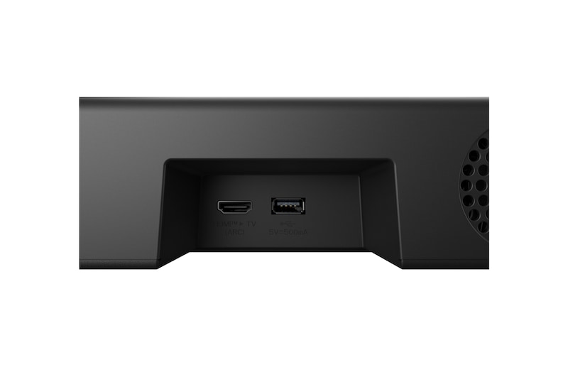 Soundbar ports close-up