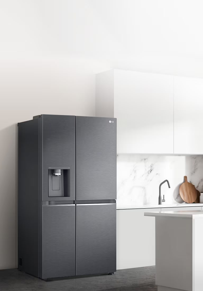 617 л, Холодильник LG Side-by-Side, DoorCooling⁺, диспенсер для воды и ...