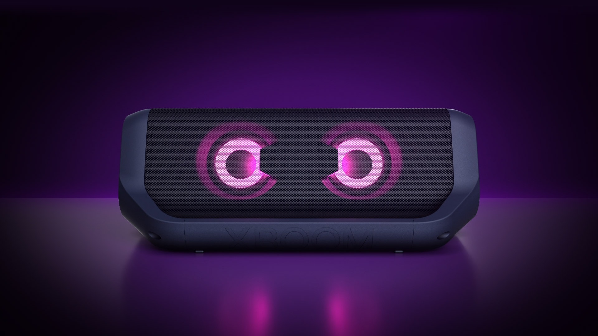 Front side of the speaker has multi color lighing.