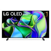 Вид 42-дюймовый 4K смарт-телевизор LG OLED evo C3 2023 года OLED42C3RLA спереди