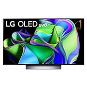 Вид 48-дюймовый 4K смарт-телевизор LG OLED evo C3 2023 года OLED48C3RLA спереди