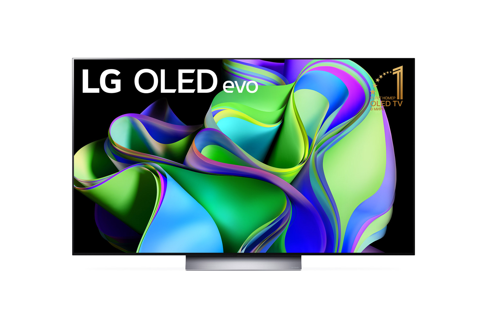 Вид 55-дюймовый 4K смарт-телевизор LG OLED evo C3 2023 года OLED55C3RLA спереди