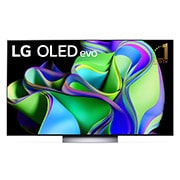 Вид 77-дюймовый 4K смарт-телевизор LG OLED evo C3 2023 года OLED77C3RLA спереди