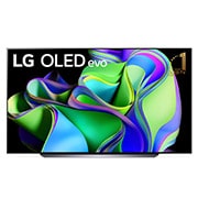 Вид 83-дюймовый 4K смарт-телевизор LG OLED evo C3 2023 года OLED83C3RLA спереди
