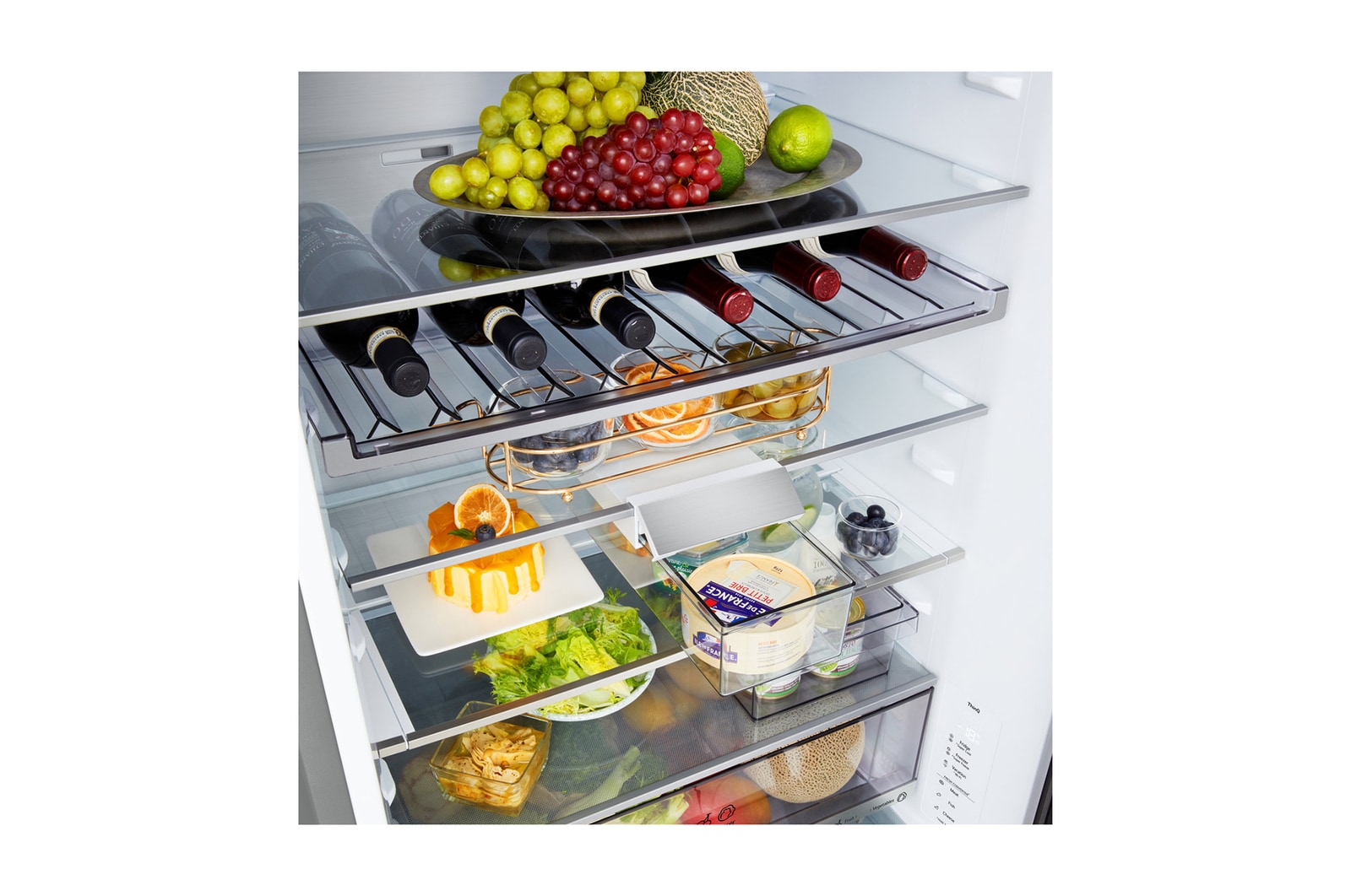 Вид сверху на холодильник LG с морозильной камерой (GC-B640FMBM)