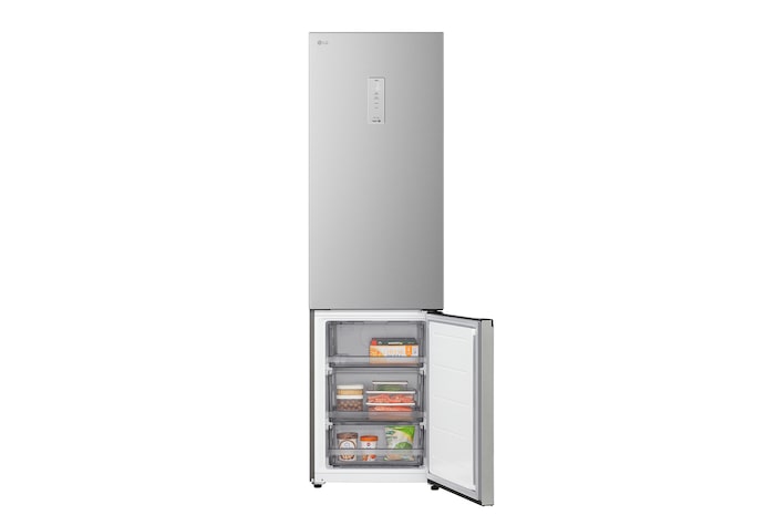 LG bottom freezer (GC-B509EMLM) front side view showing exterior design