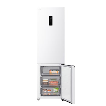 LG bottom freezer (GC-B509EQLM) front side view showing exterior design