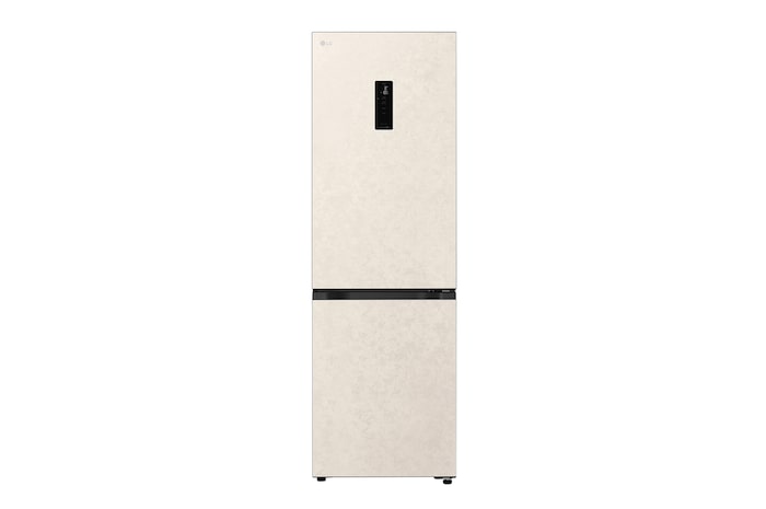 LG bottom freezer (GC-B459EELM) front view in matte black finish
