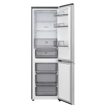 LG fridge freezer (GC-B459EMLM) top view with matte black fridge on left and cabinet wall on right