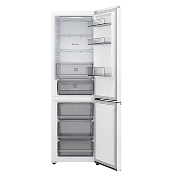 LG fridge freezer (GC-B459EQLM) top view with matte black fridge on left and cabinet wall on right