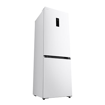 LG fridge freezer (GC-B459EQLM) built into dark brown cabinetry with window and sofa on left and sink on right