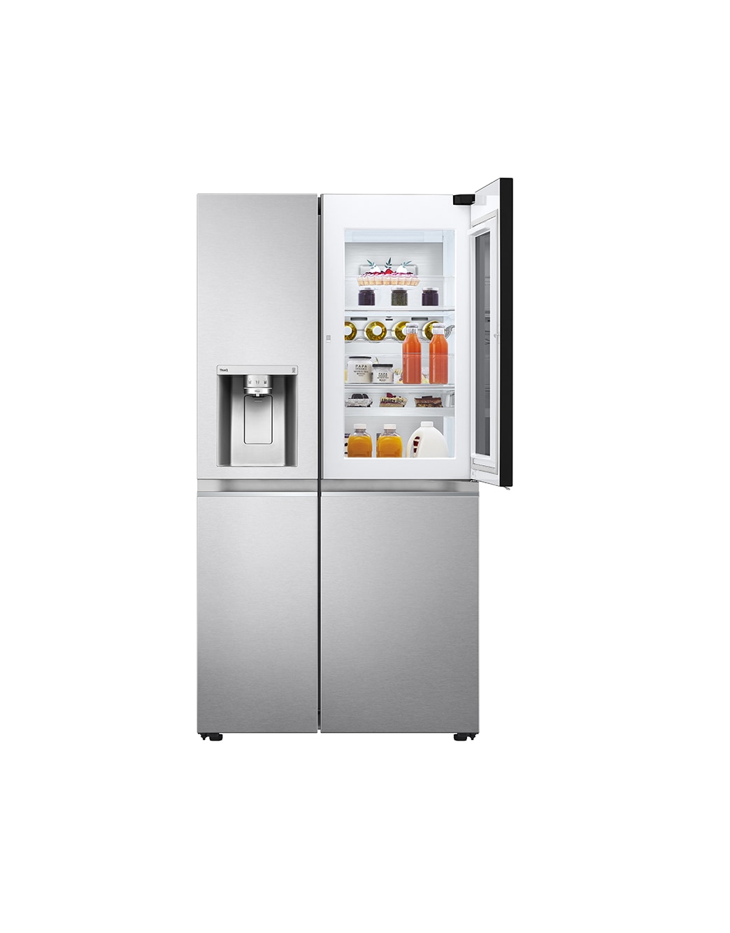 Вид холодильника GC-X257CAEV, LG Side-by-Side, 617л спереди | LG KZ