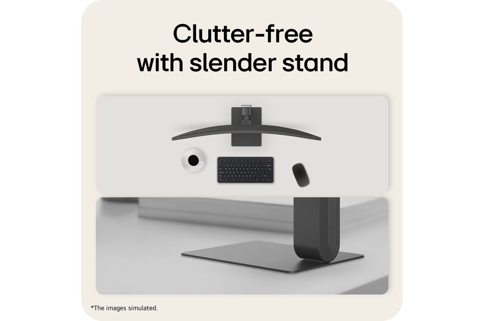 Вид снизу под углом на подставку монитора