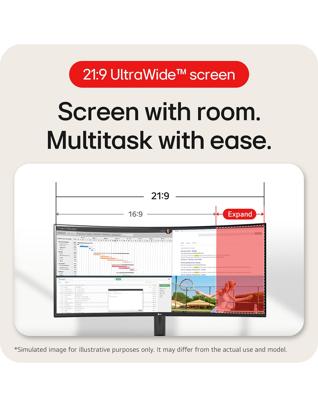 Изогнутый монитор 34" UltraWide QHD - 34WR50QK-B | LG KZ