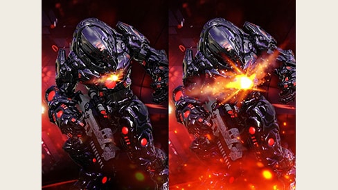 Comparison of Low Latency- The left image does not support Low Latency, and the Right image does support Low Latency.	