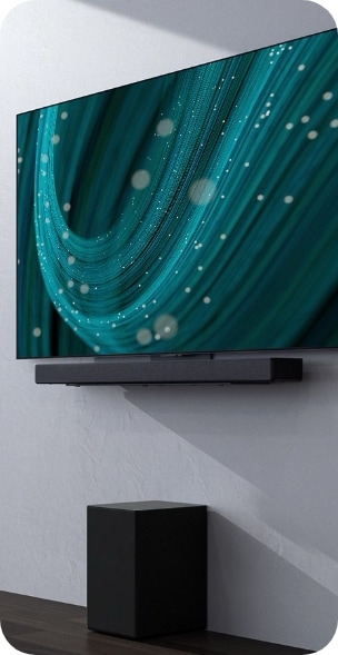 ภาพของ Soundbar USC9S ที่เข้ากันได้อย่างสมบูรณ์แบบกับ LG OLED C Series