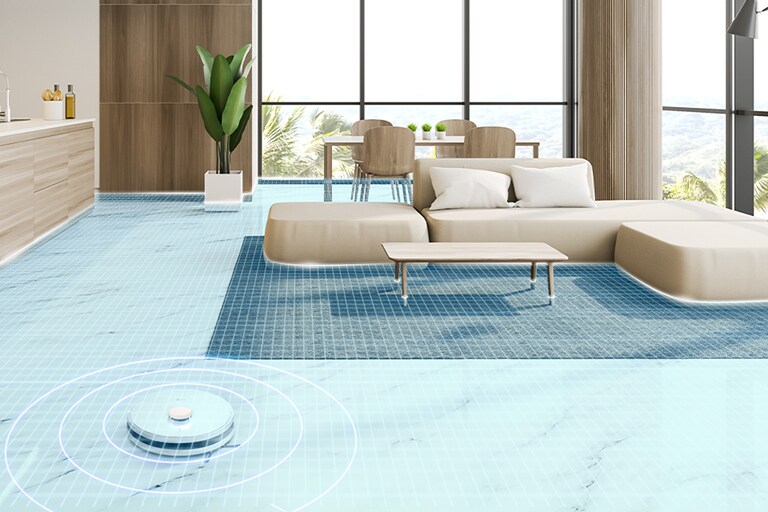 Video of the robot vacuum cleaner automatically going back and recharging