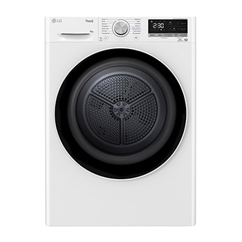 Вид Сушильная машина LG DC90V5V0W с тепловым насосом 9 кг DC90V5V0W спереди