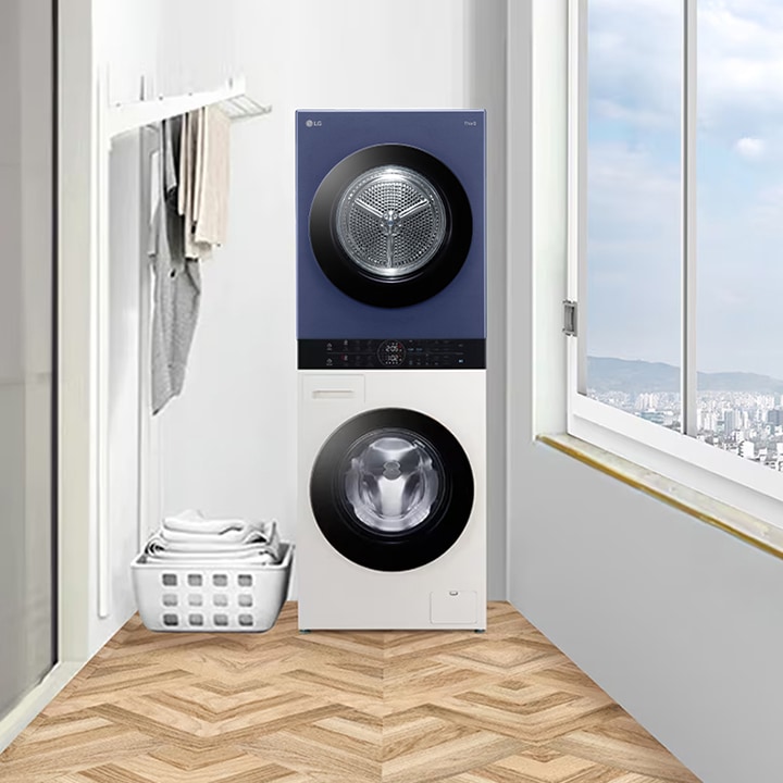 Wash tower установлен в прачечной на веранде