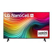 Front view of 43 дюймдік Smart TV LG NanoCell AI NANO80 4K 2024 теледидары 43NANO80T6A