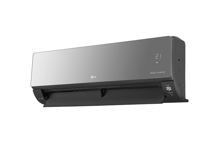 LG ARTCOOL Mirror кондиционері, Dual Inverter, 36 м² дейін, UVnano™, R32, ThinQ ақылды үй, AC12BK