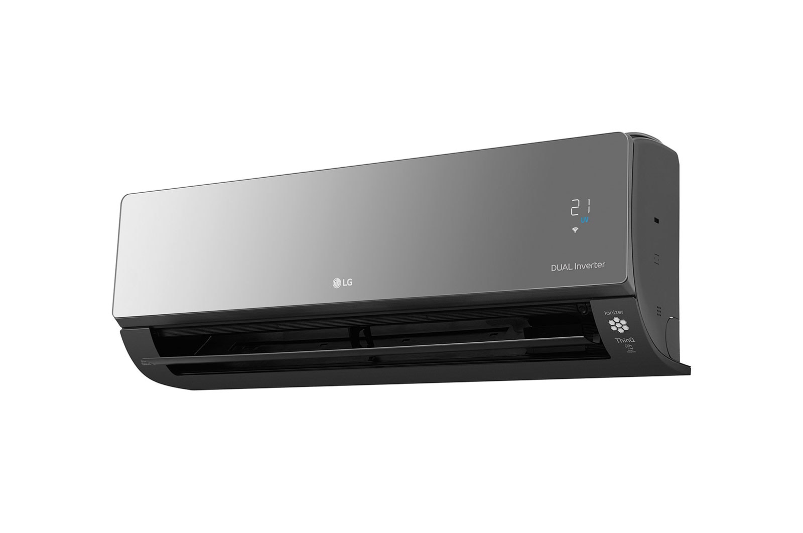 LG ARTCOOL Mirror кондиционері, Dual Inverter, 36 м² дейін, UVnano™, R32, ThinQ ақылды үй, AC12BK