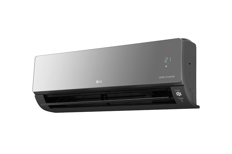 LG ARTCOOL Mirror кондиционері, Dual Inverter, 36 м² дейін, UVnano™, R32, ThinQ ақылды үй, AC12BK