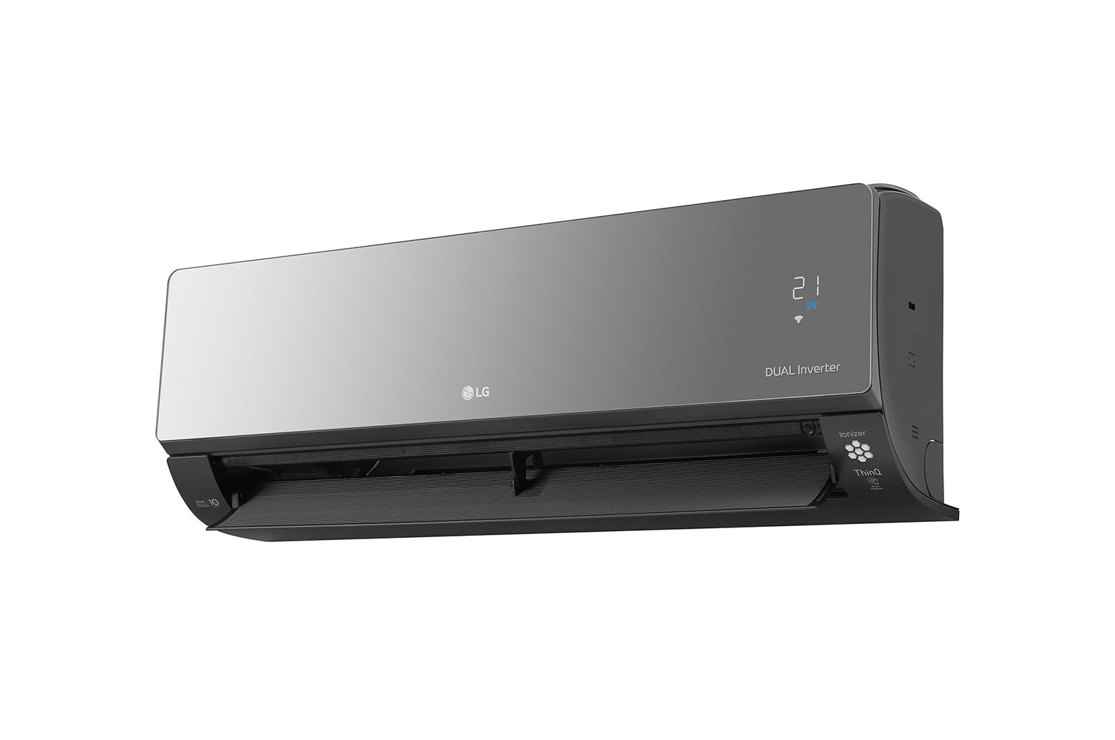 LG ARTCOOL Mirror кондиционері, Dual Inverter, 36 м² дейін, UVnano™, R32, ThinQ ақылды үй, AC12BK