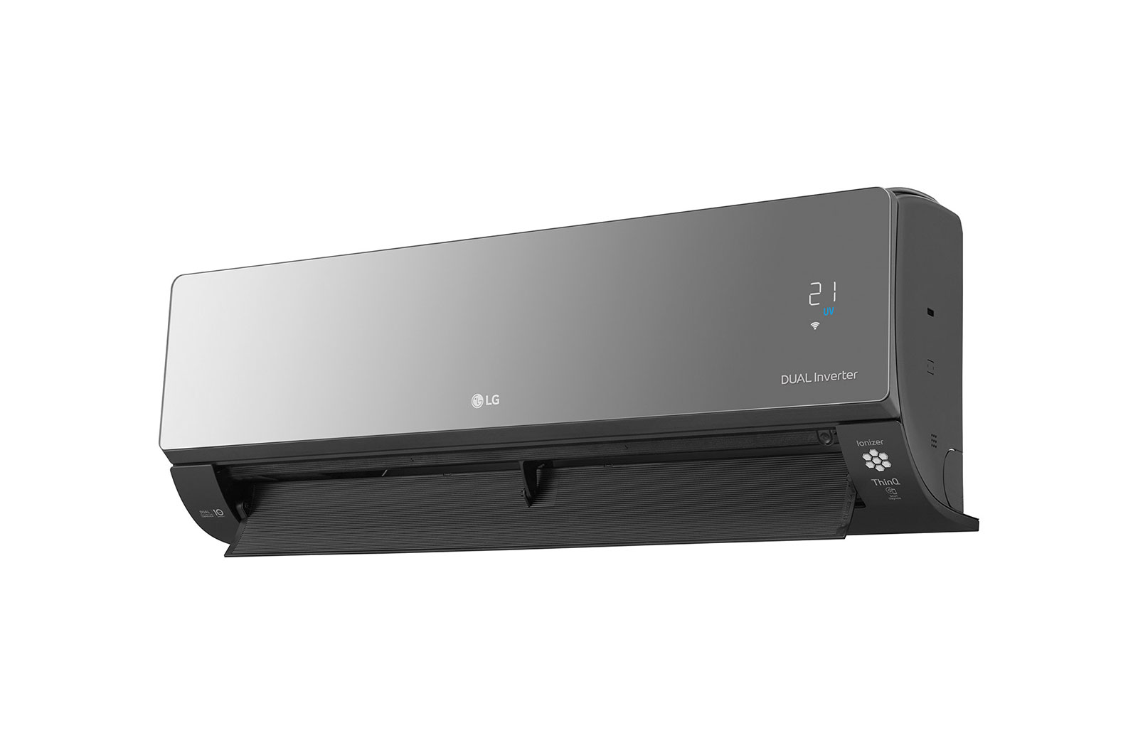 LG ARTCOOL Mirror кондиционері, Dual Inverter, 36 м² дейін, UVnano™, R32, ThinQ ақылды үй, AC12BK