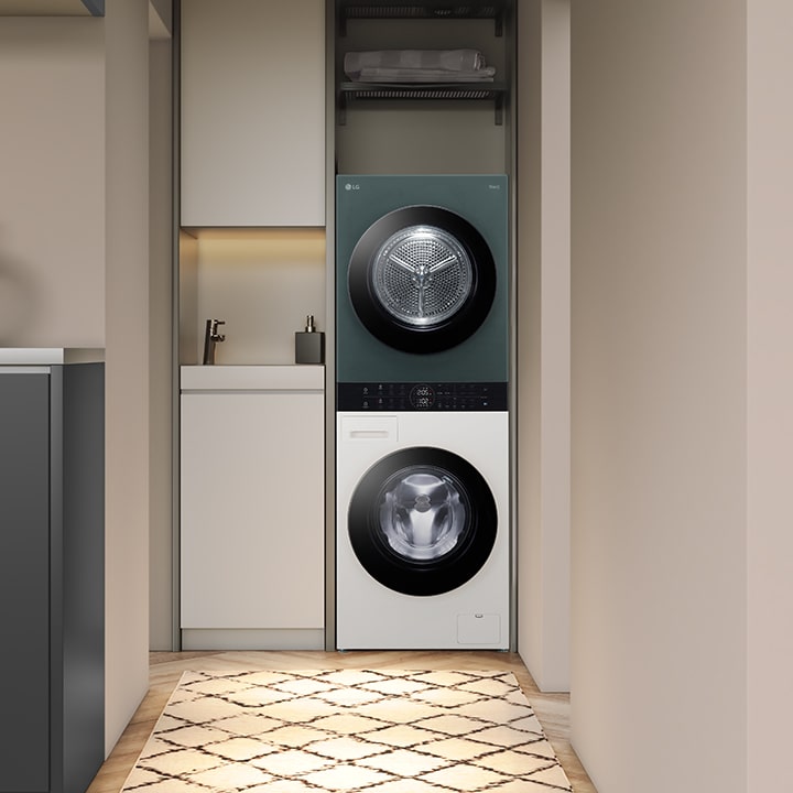 Wash tower интерьері сәнді кір жуатын бөлменің ішінде тұр