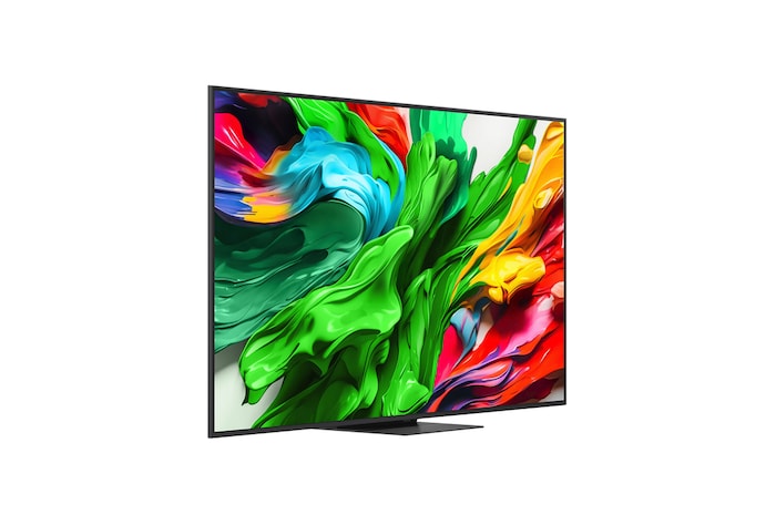 Left-facing side view of LG QNED evo QNED85 TV