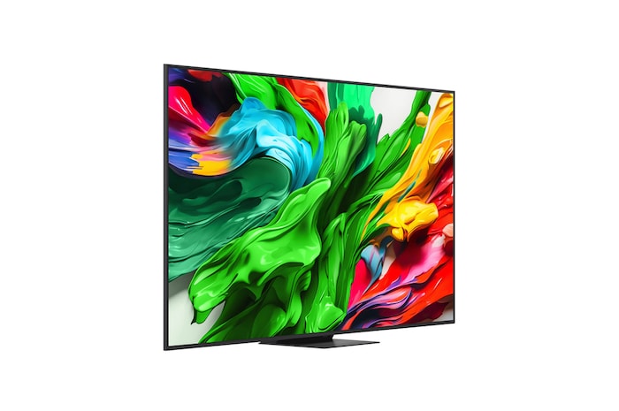 Left-facing side view of LG QNED evo QNED85 TV