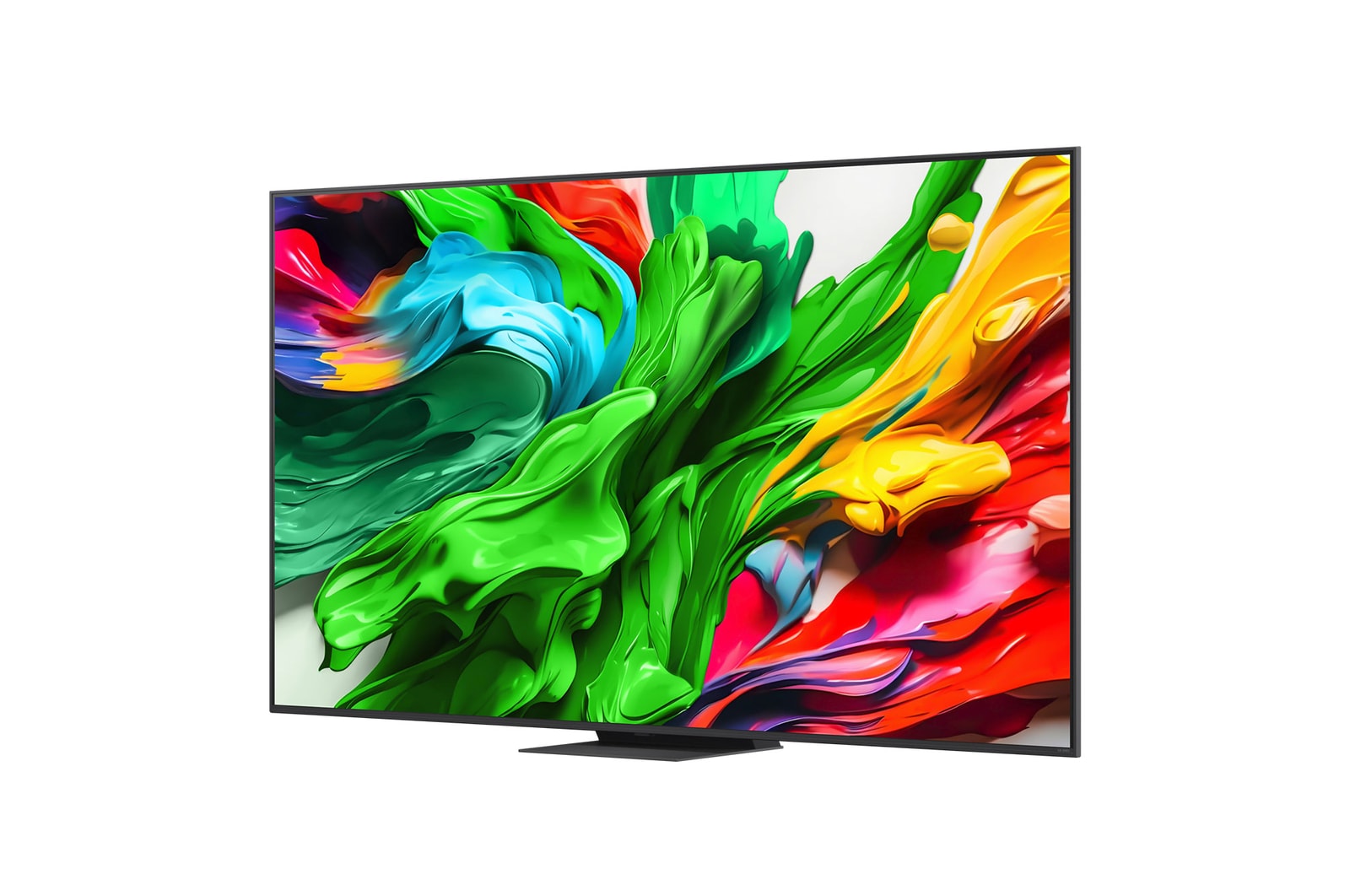 Splashes of paint burst from the floor up in diverse colors. Intertrek certification for 100% Color Volume to DCI-P3. The title talks about LG’s new and unique wide color gamut technology that allows you to see vivid color on your screen.