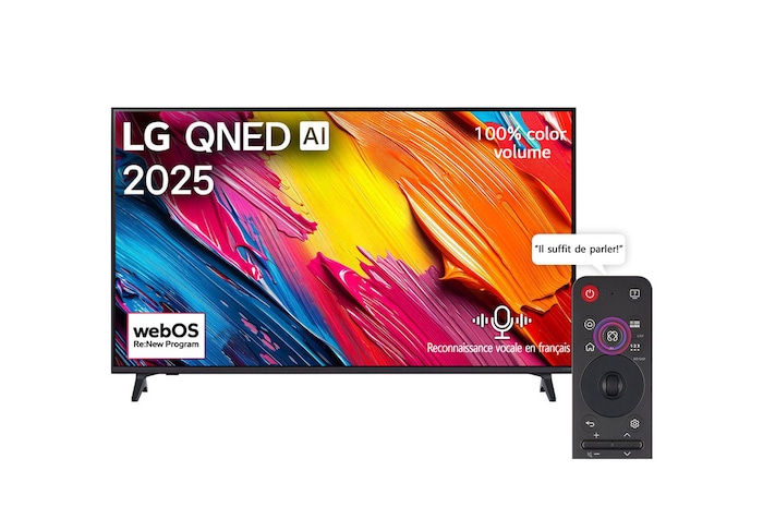 Téléviseur connecté LG 55 pouces avec technologie QNED et IA pour des couleurs éclatentes et résolution 4K