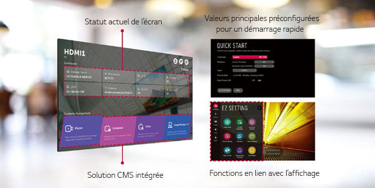 Plusieurs tâches peuvent être accomplies simultanément avec l’interface utilisateur graphique intuitive.