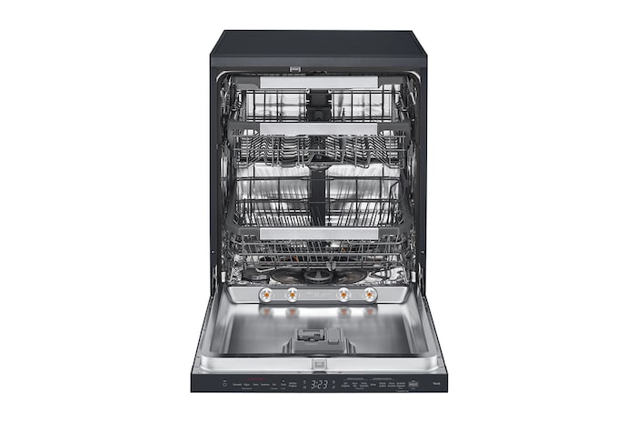 Front view with open door