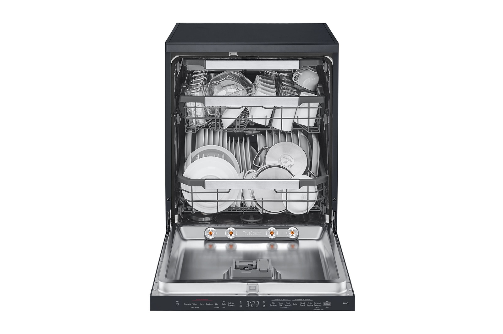 Front view with open door with item 