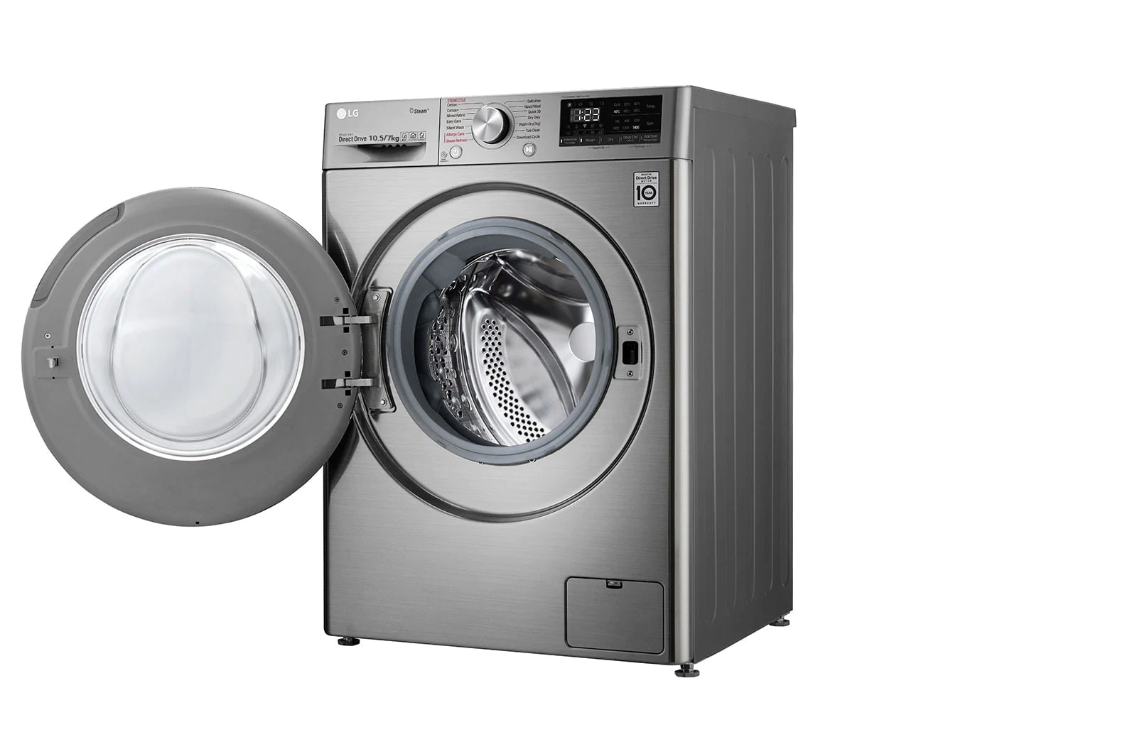 LG Lave-linge et Sèche-linge | 10,5 / 7 Kg| Capacité plus grande | AI DD | Steam | ThinQ, F4V5RGP2T